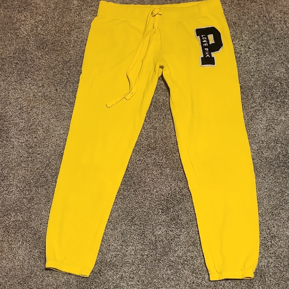 PINK Victoria's Secret Yellow Joggers